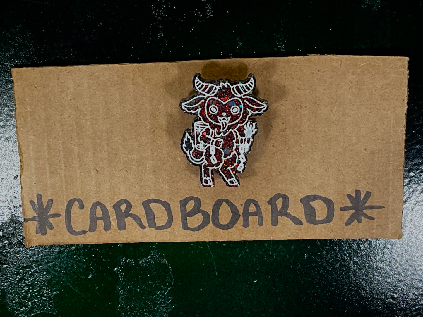 Small Holographic Glitter Krampus Magnet