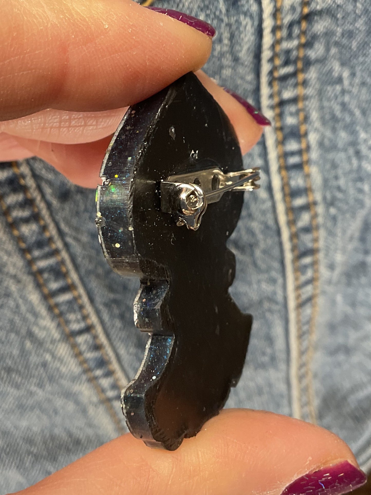 Dark Blue Flatwoods Monster Pin