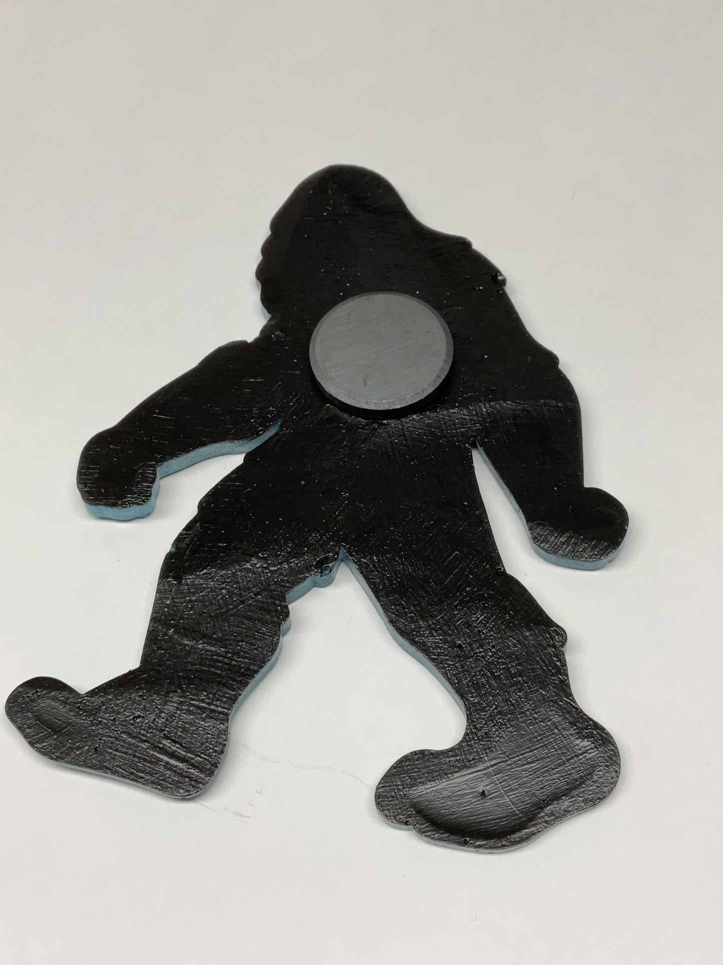 Large Teal Glitter Bigfoot Magnet - 5 Inches Tall