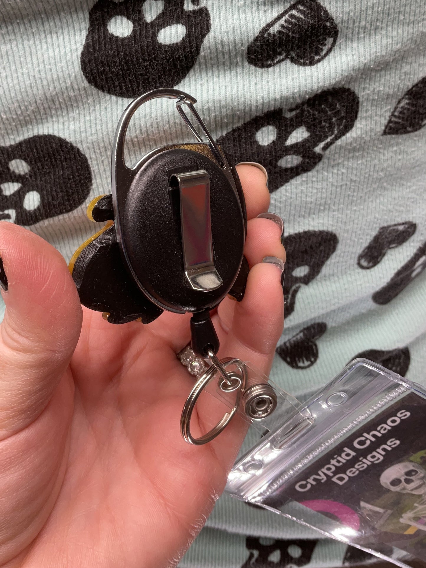 Yellow & Red Loch Ness Monster Retractable Badge Reel