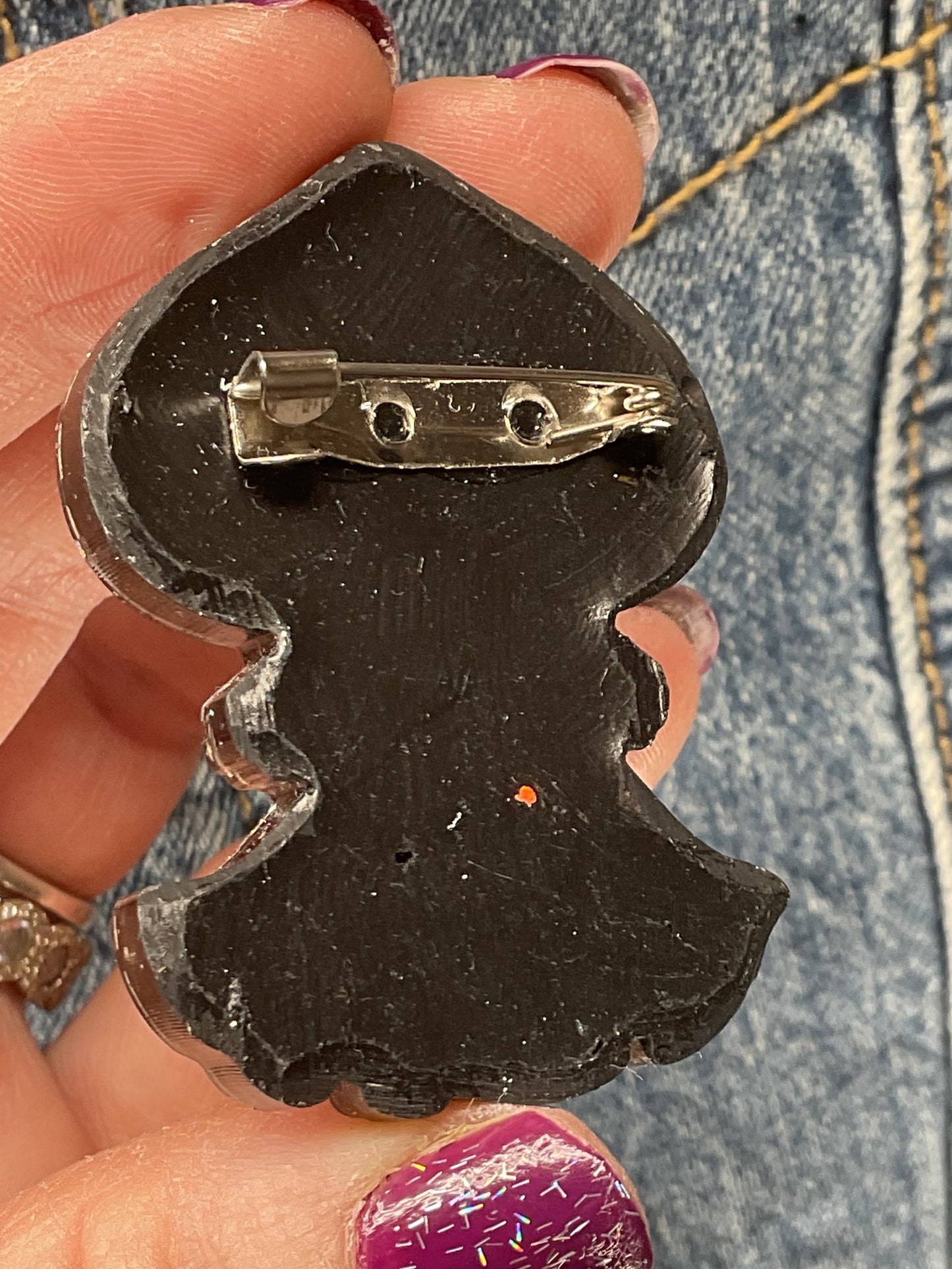 Black Holographic Flatwoods Monster Pin