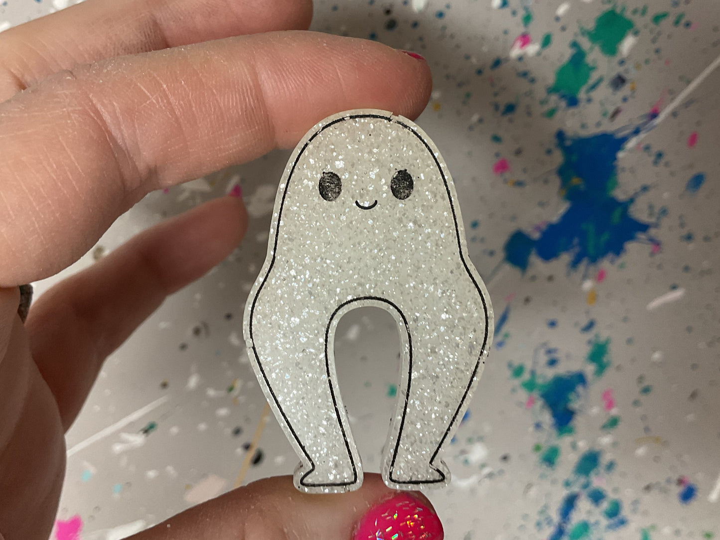 Small White Nightcrawler Magnet