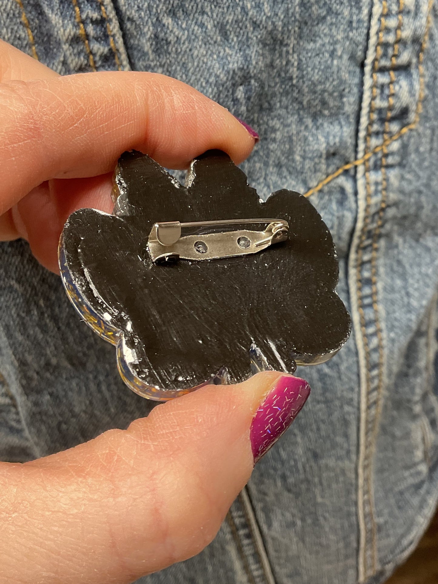 Blue & Yellow Mothman Pin