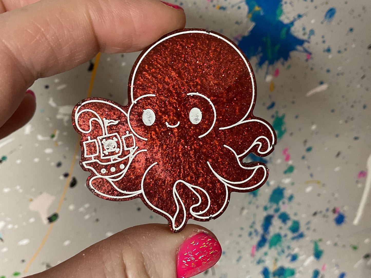 Small Red Kraken Magnet