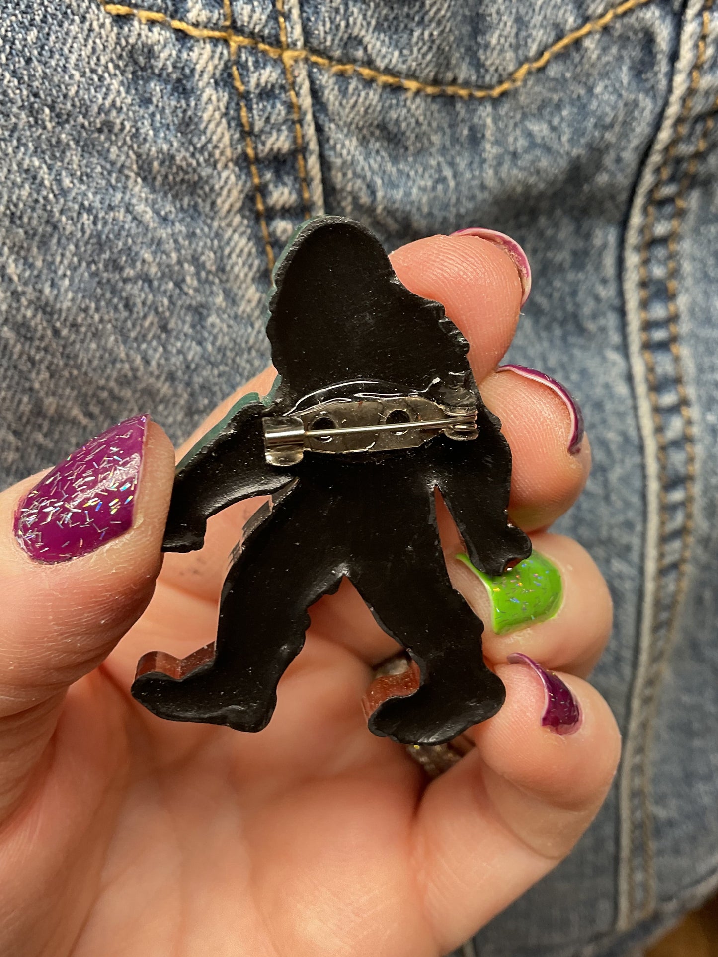 Brown & Green Bigfoot Pin