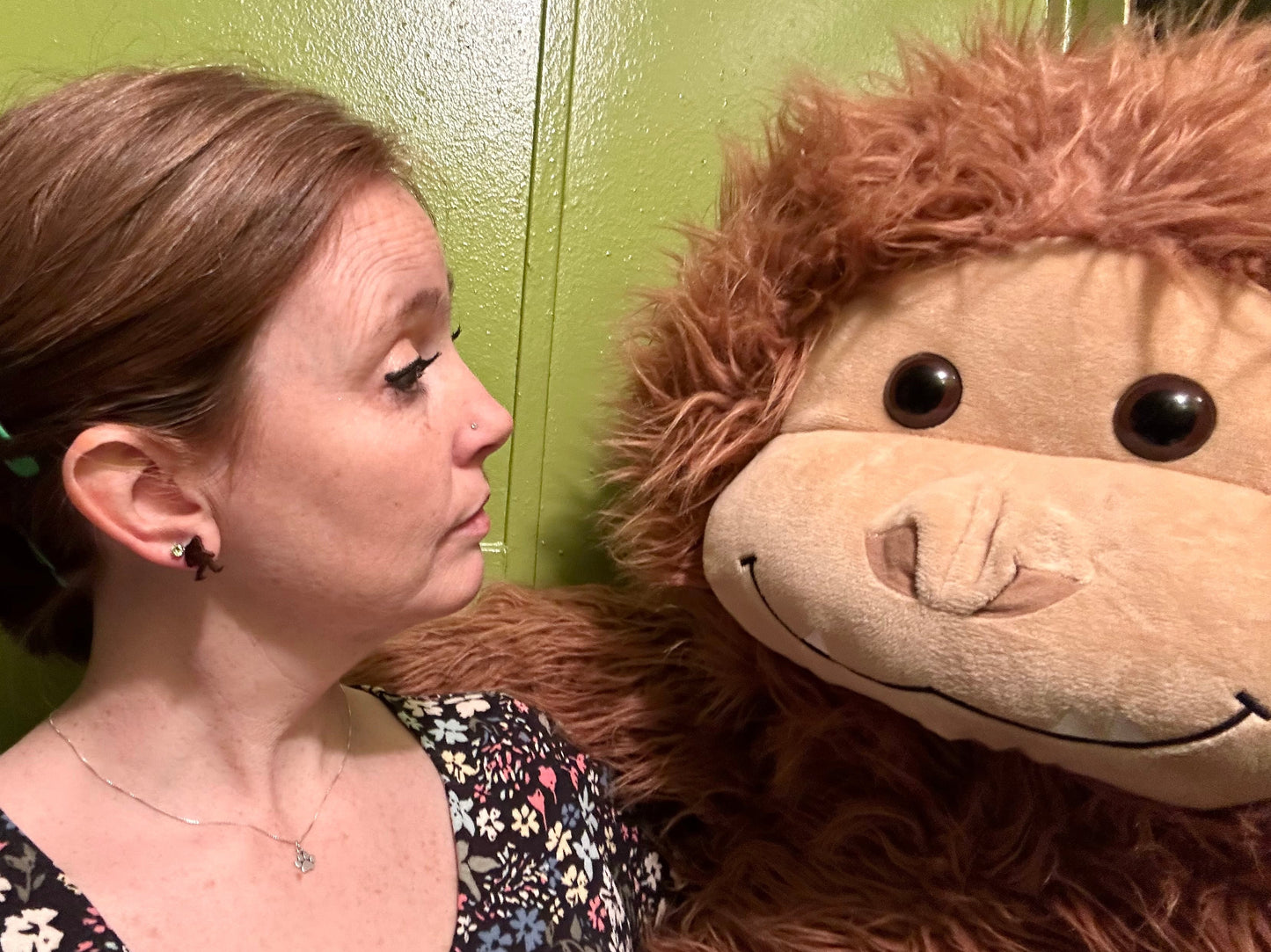 Brown Bigfoot Stud Earrings Hypoallergenic