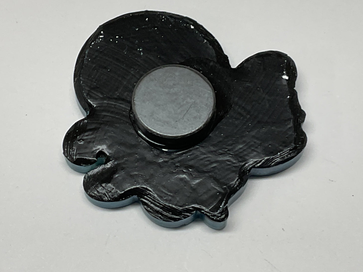 Small Teal Kraken Magnet With Silver Glitter