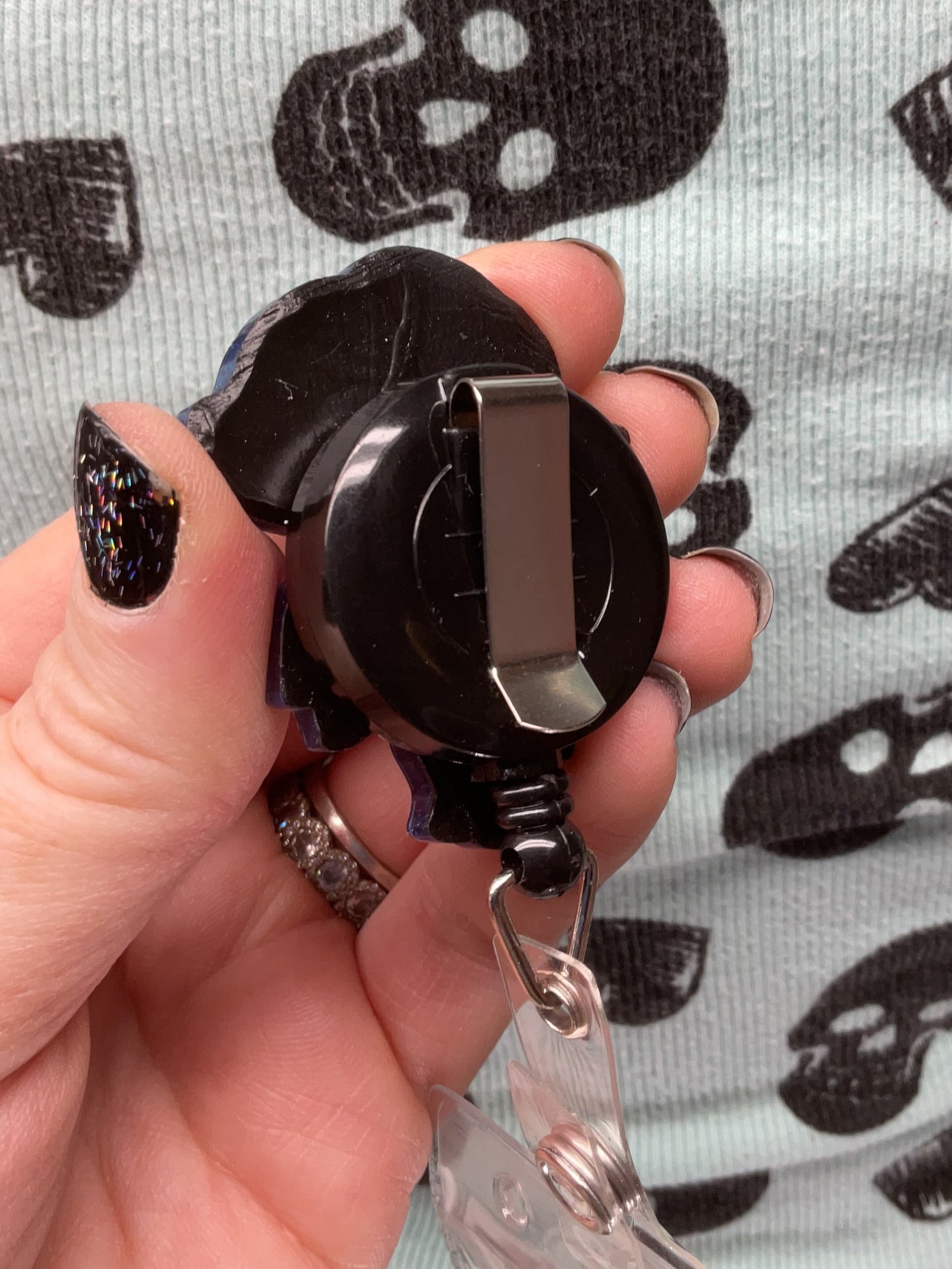 Blue Jersey Devil Retractable Badge Reel