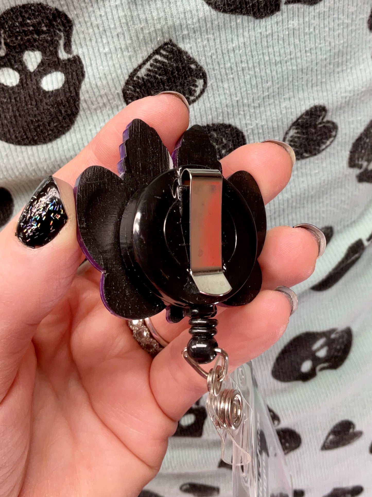 Purple Mothman Retractable Badge Reel