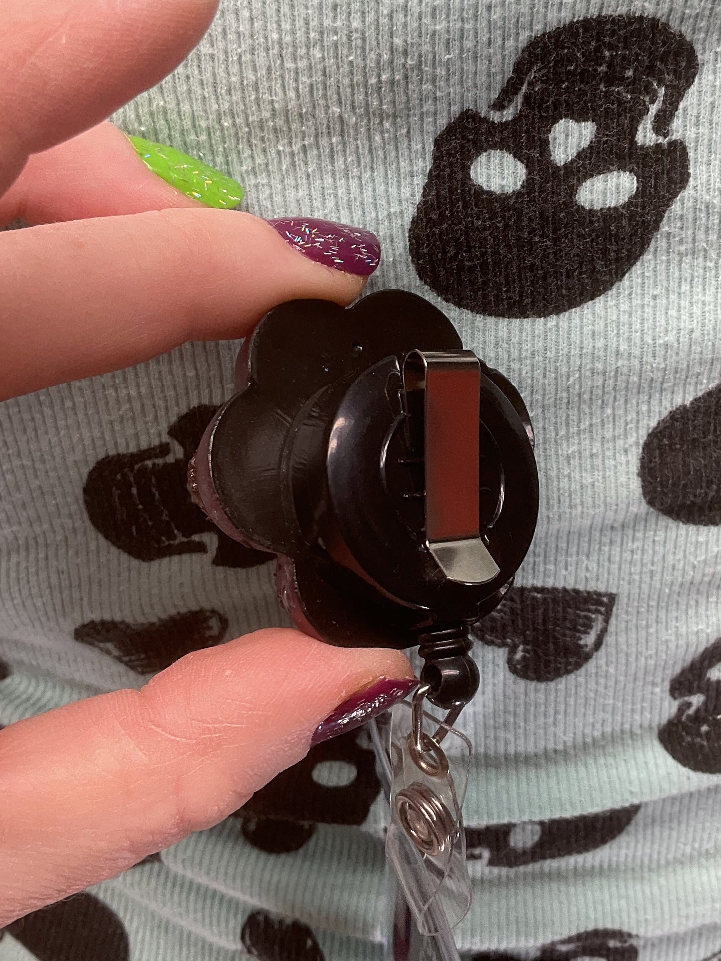 Purple 3D Paw Print Badge Reel