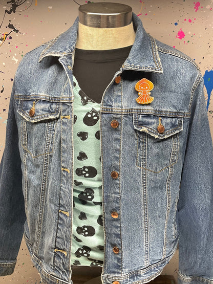 Fiery Orange Flatwoods Monster Pin