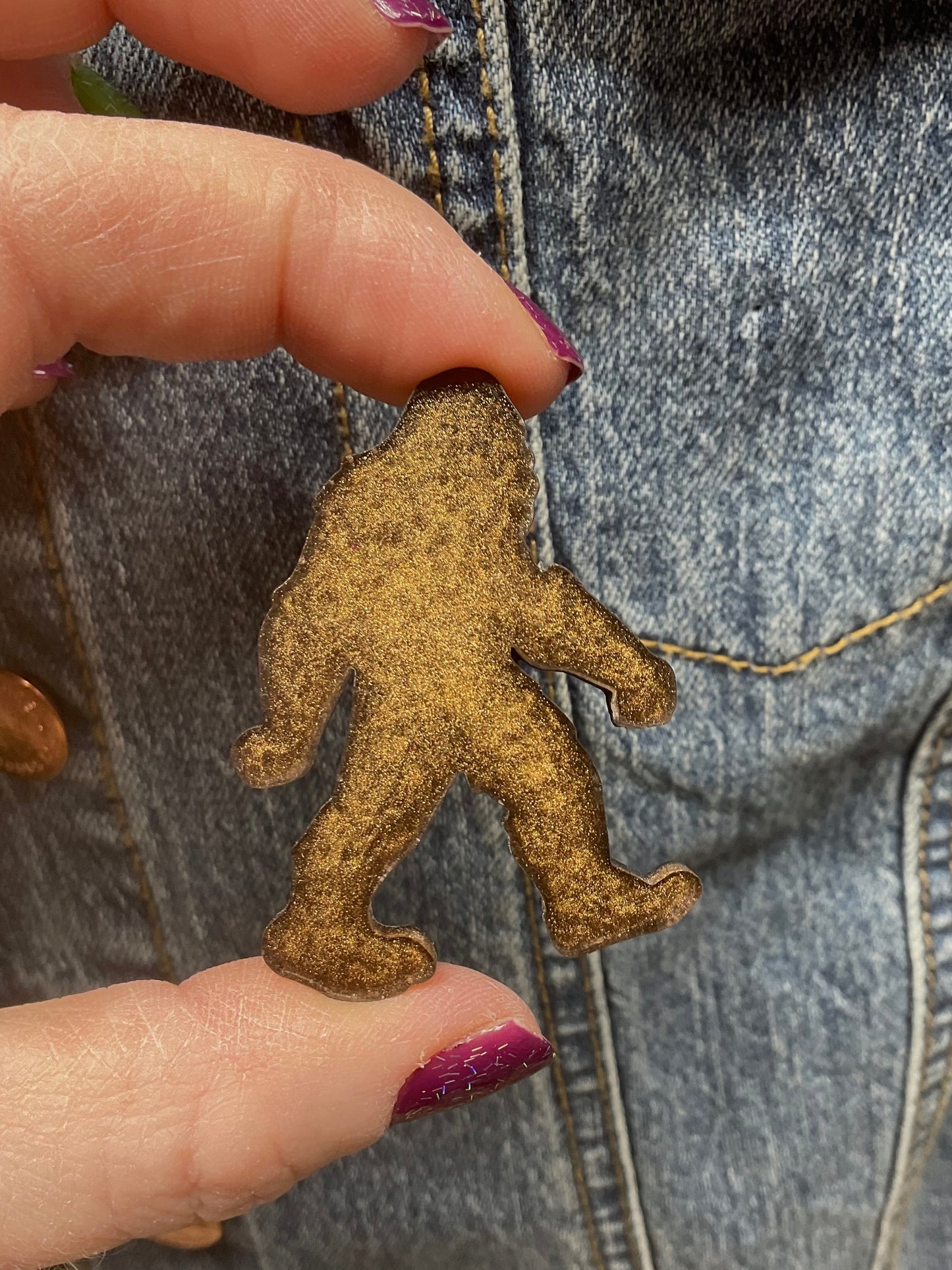 Brown Bigfoot Pin