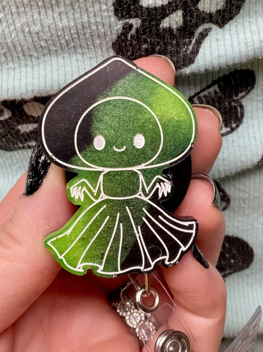 Black & Green Flatwoods Monster Retractable Badge Reel - Glow in the Dark