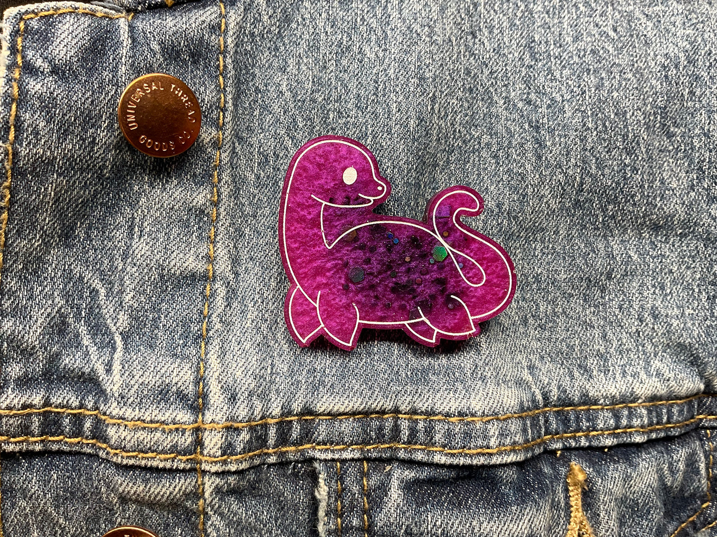 Purple Loch Ness Monster Pin