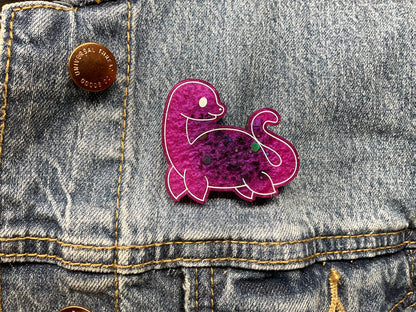 Purple Loch Ness Monster Pin