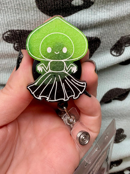Black & Green Flatwoods Monster Retractable Badge Reel - Glow in the Dark