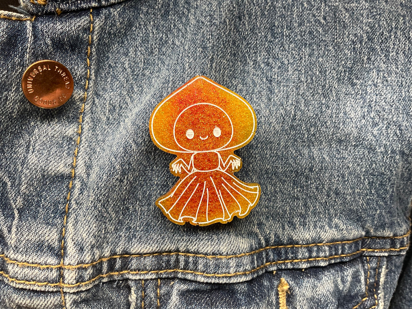 Fiery Orange Flatwoods Monster Pin