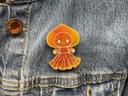 Fiery Orange Flatwoods Monster Pin