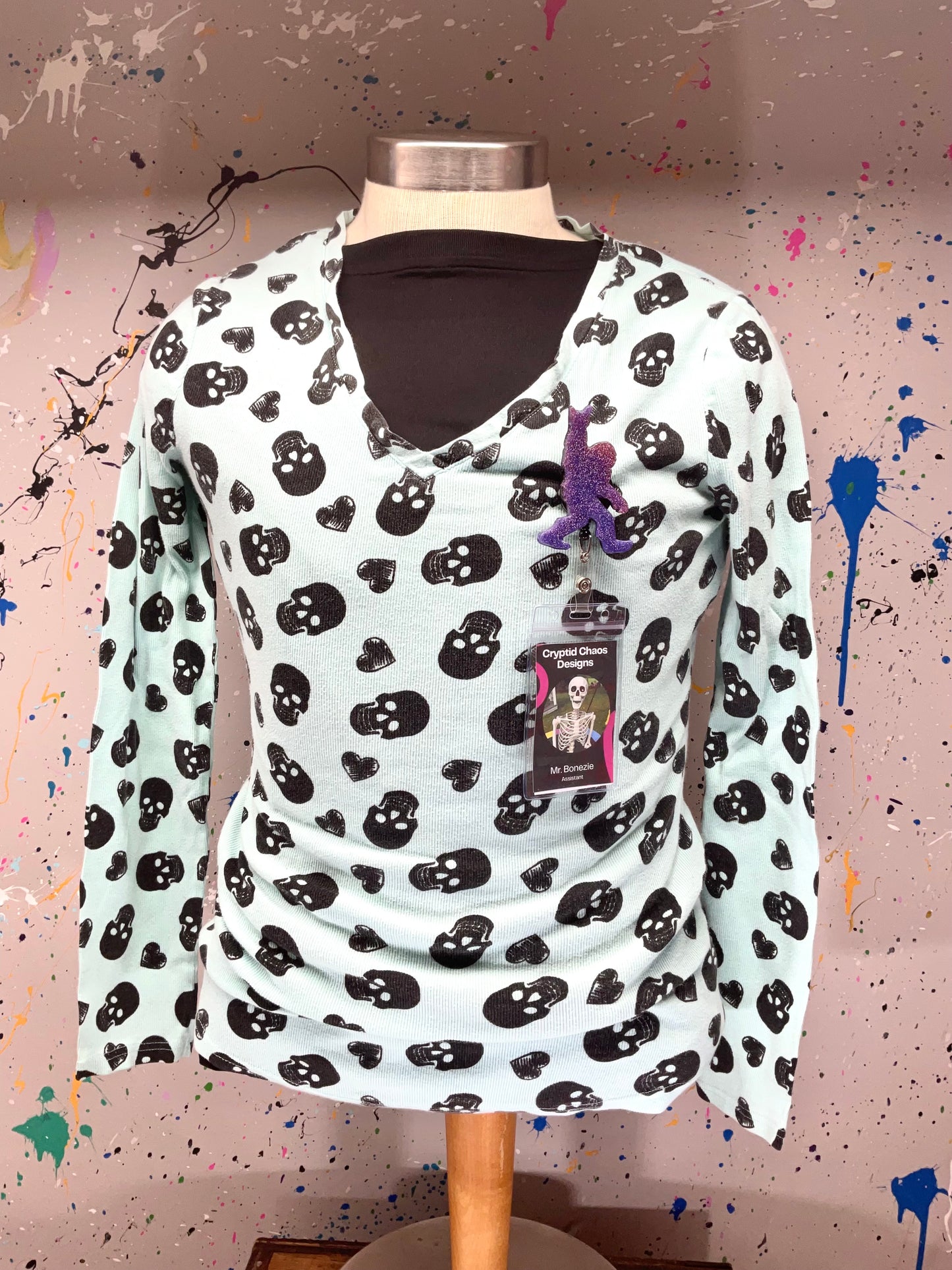 Purple & Pink Bigfoot Rock Hand Retractable Badge Reel