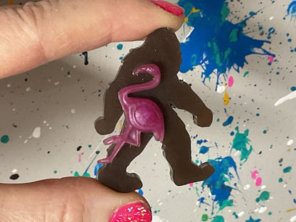 Small 2 Inch Bigfoot & Flamingo Magnet