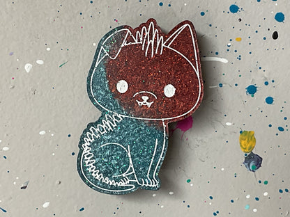 Small Blue Red Chupacabra Magnet