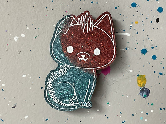 Small Blue Red Chupacabra Magnet