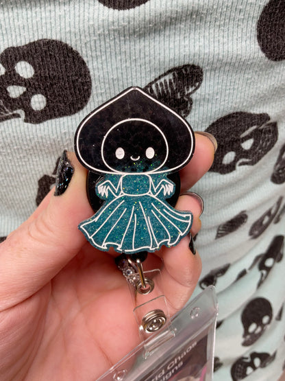 Black & Teal Flatwoods Monster Retractable Badge Reel