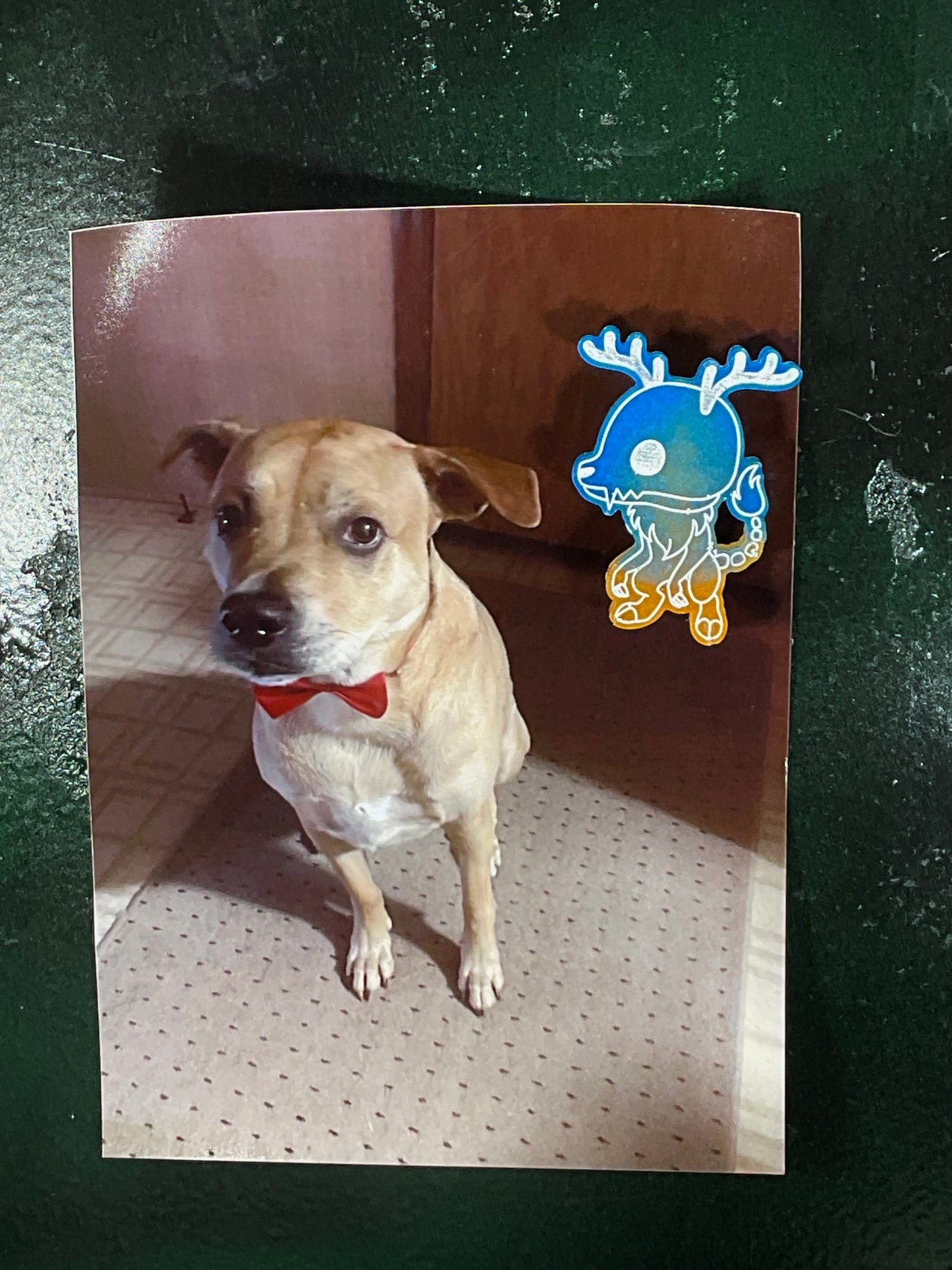 Small Blue Gold Wendigo Magnet Glow in the Dark