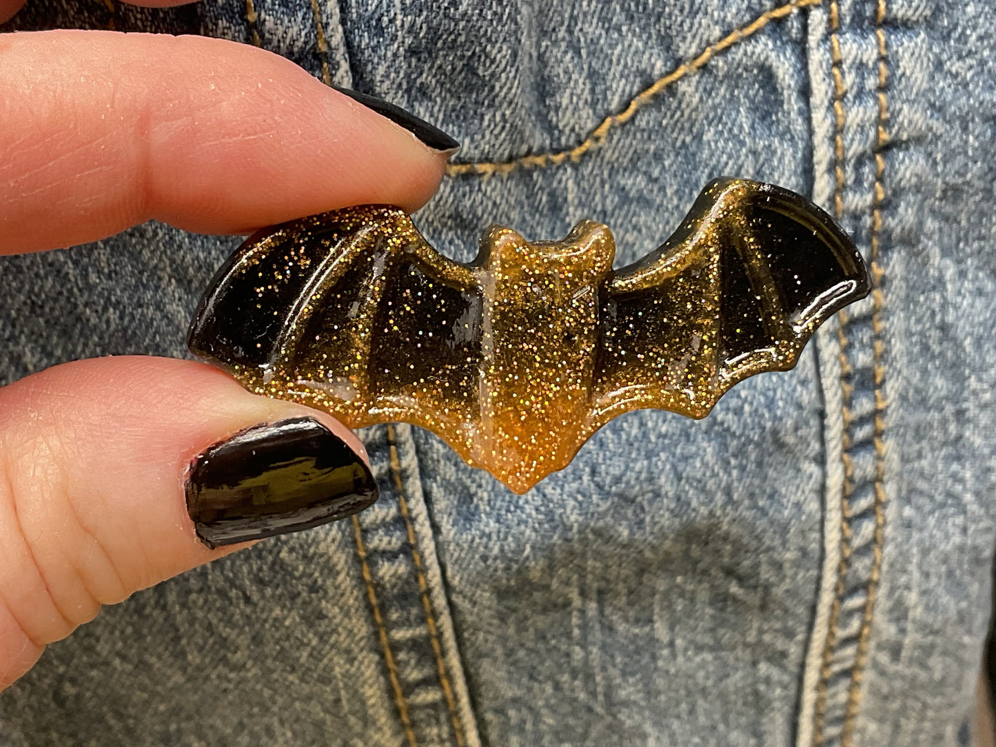 Yellow & Black Bat Pin