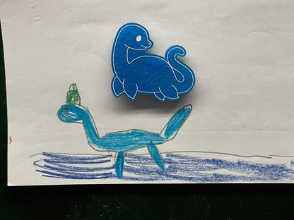 Small Loch Ness Monster Dark Blue Magnet