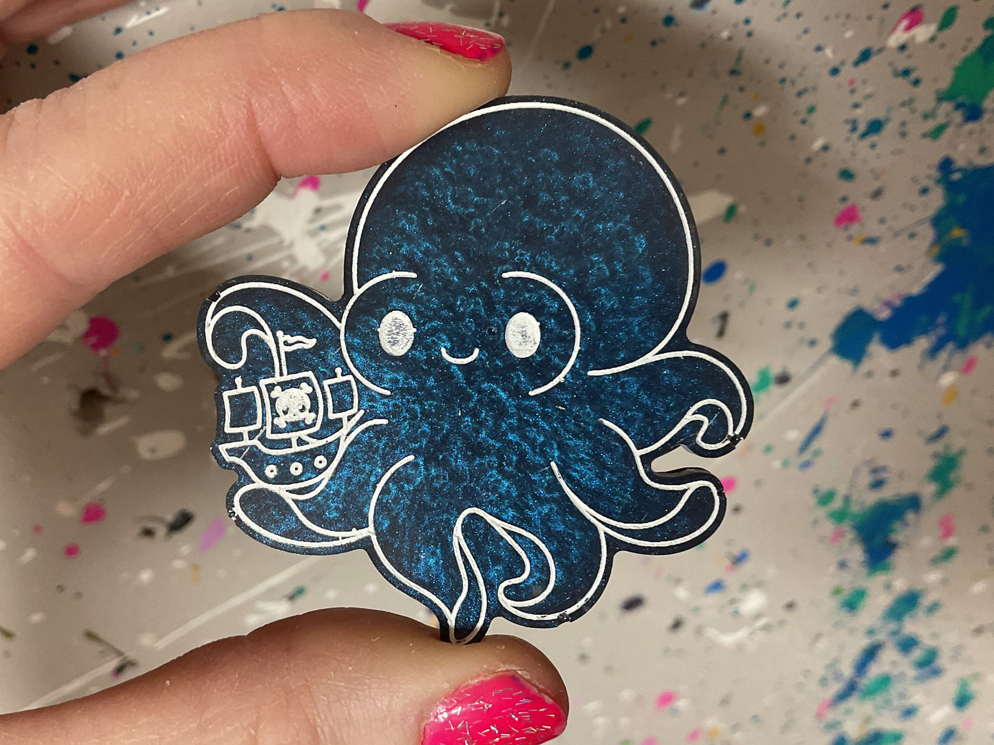 Small Dark Blue Kraken Magnet