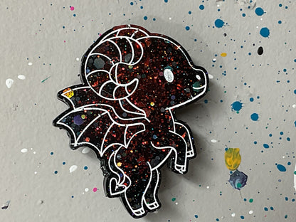 Small Red & Black Jersey Devil Magnet