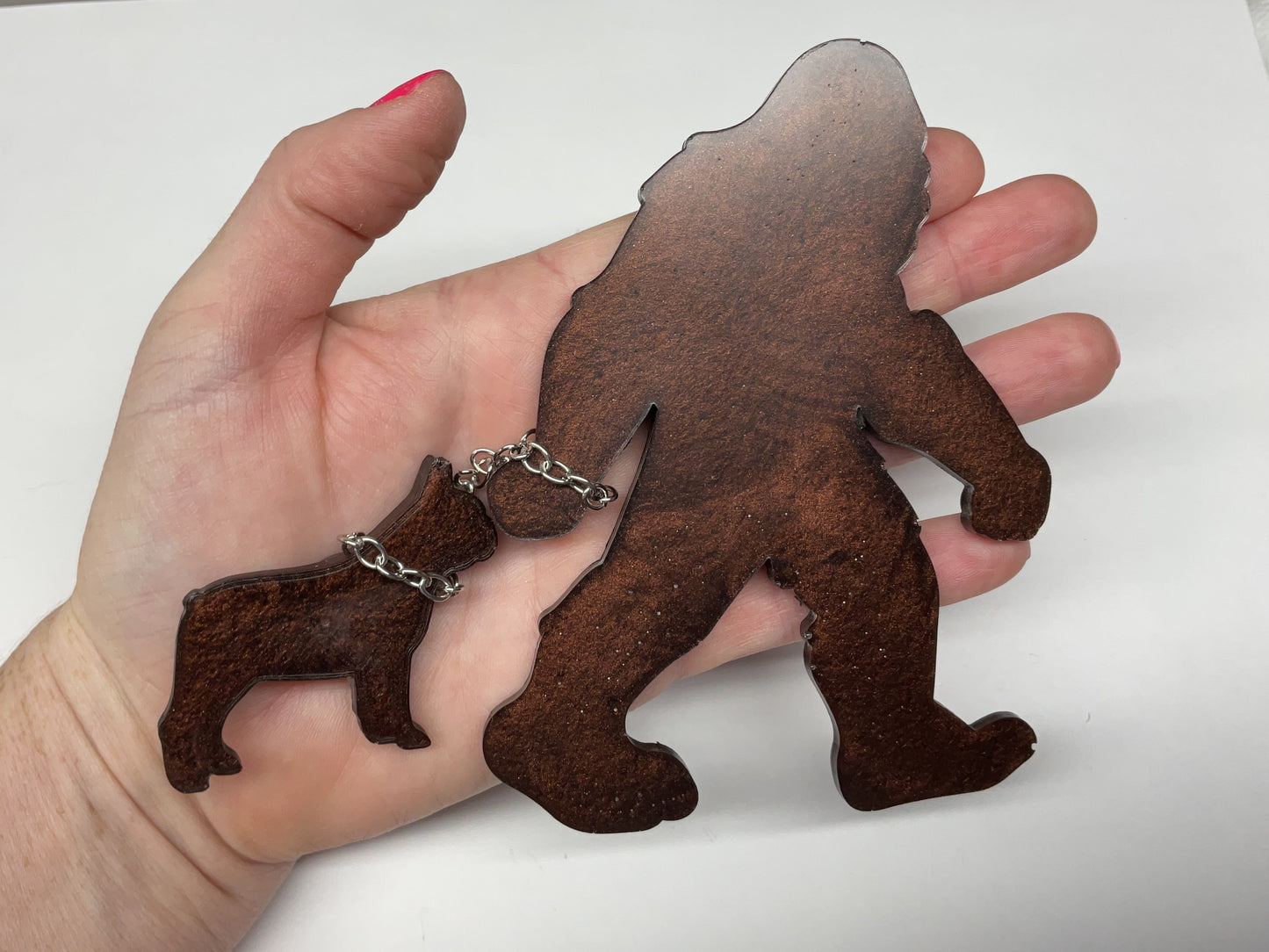 Large Bigfoot Walking Dog Magnet - French Bulldog Thick Chain