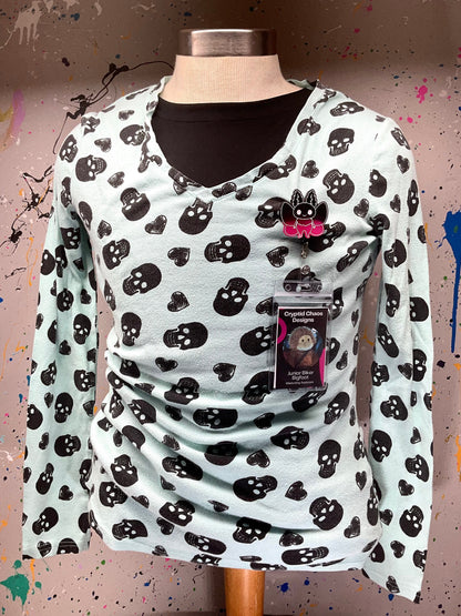 Hot Pink & Black Mothman Retractable Badge Reel - Glow in the Dark