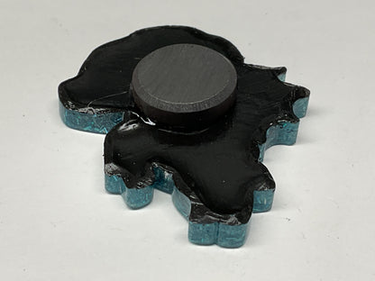 Small Glittery Teal Jersey Devil Magnet