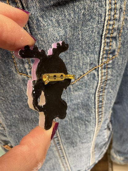 Purple Wendigo Pin Glow in the Dark