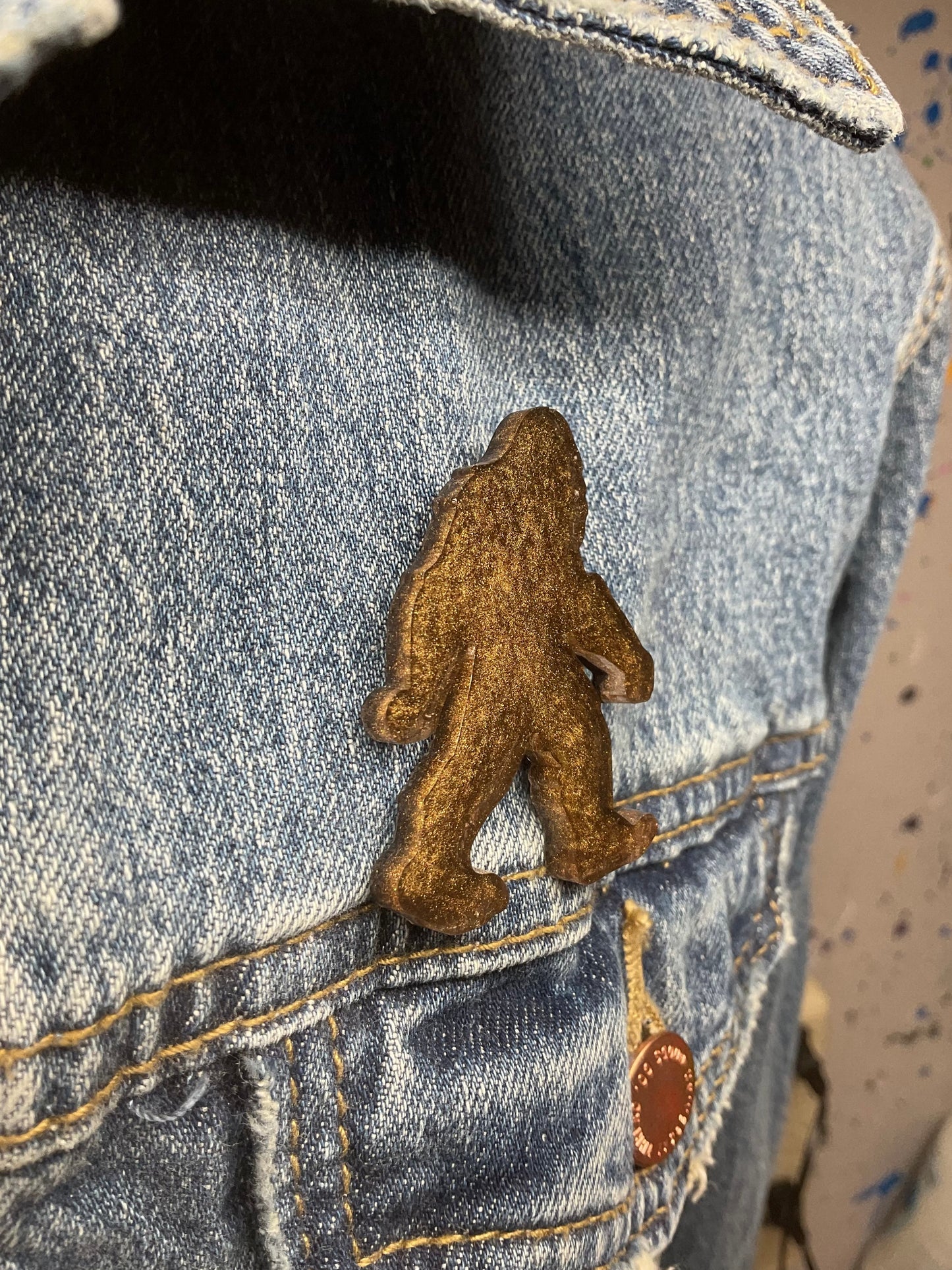 Brown Bigfoot Pin