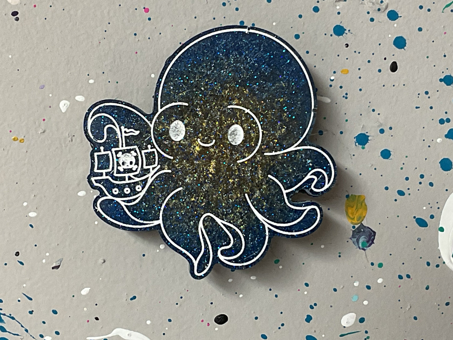 Small Blue Yellow Kraken Magnet