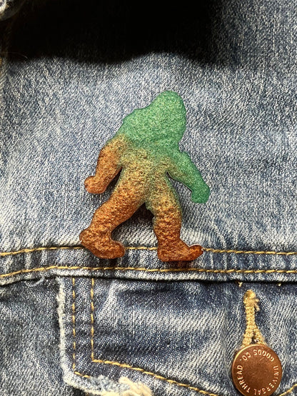 Brown & Green Bigfoot Pin