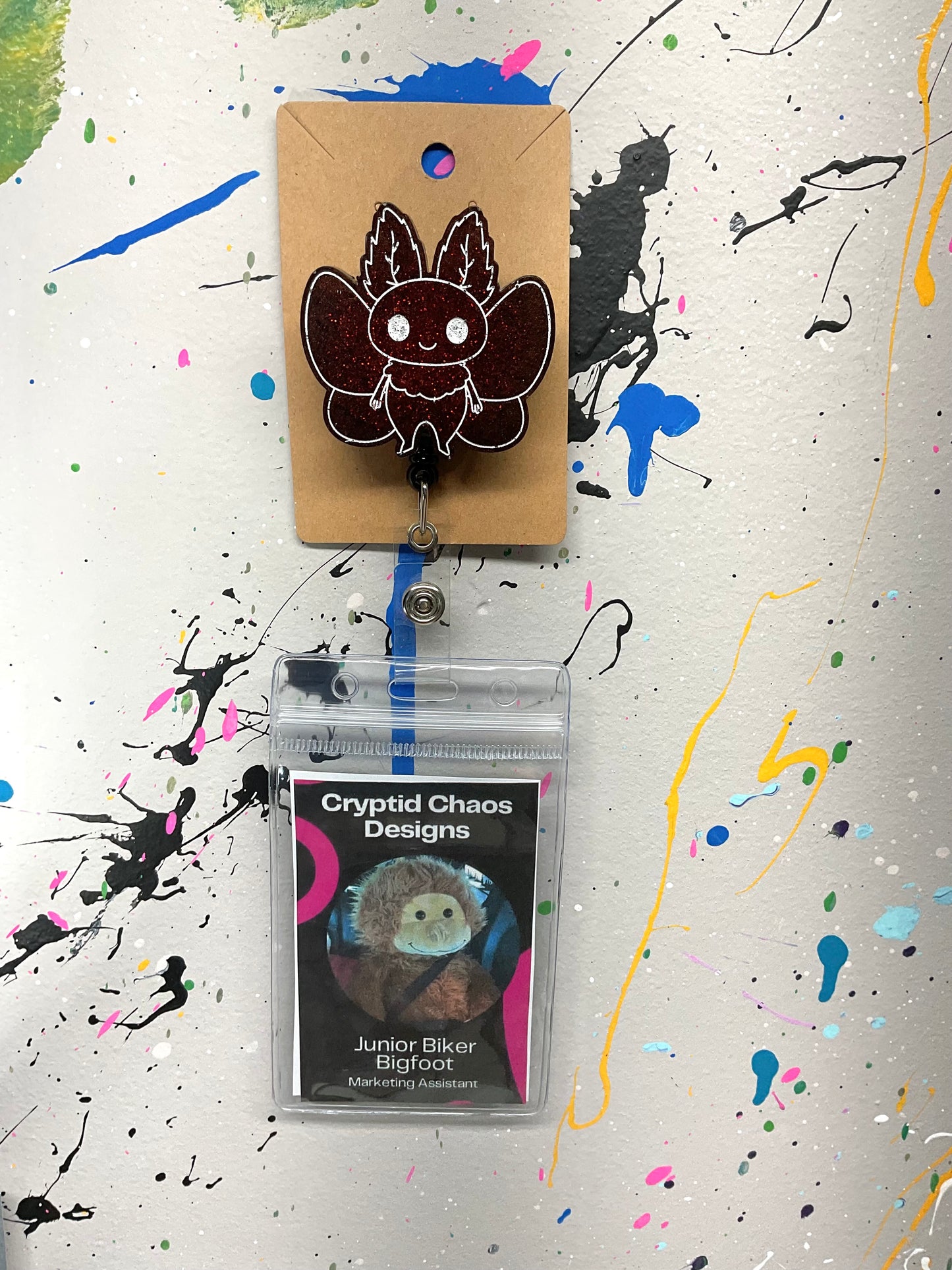 Red Mothman Retractable Badge Reel