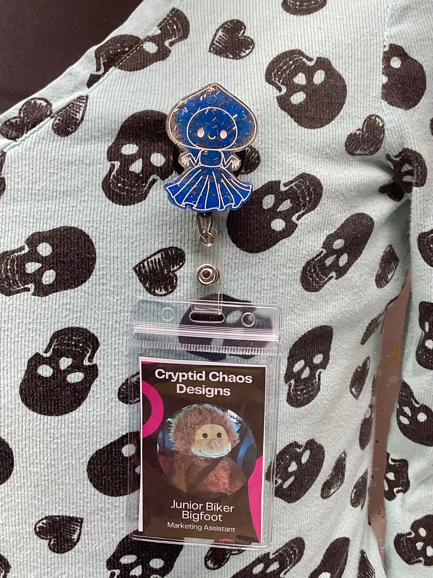 Blue Gold Flatwoods Monster Retractable Badge Reel