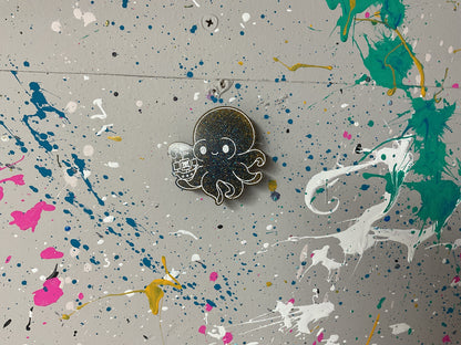 Small Blue with Yellow Kraken Magnet