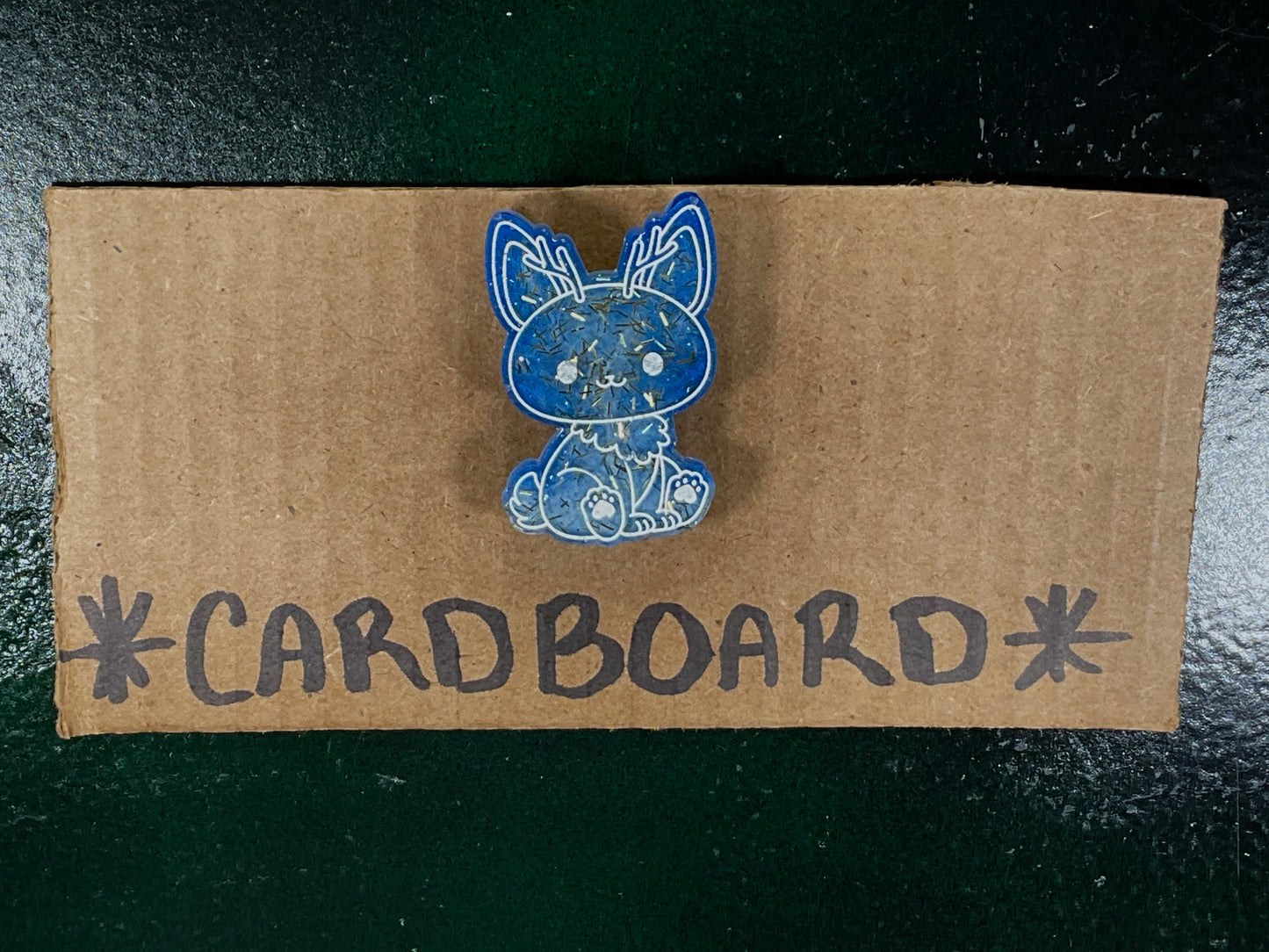 Small Blue Glitter Jackalope Magnet