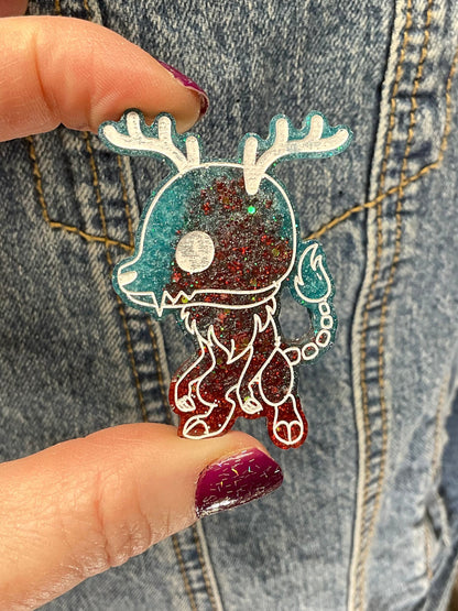 Blue Red Wendigo Pin