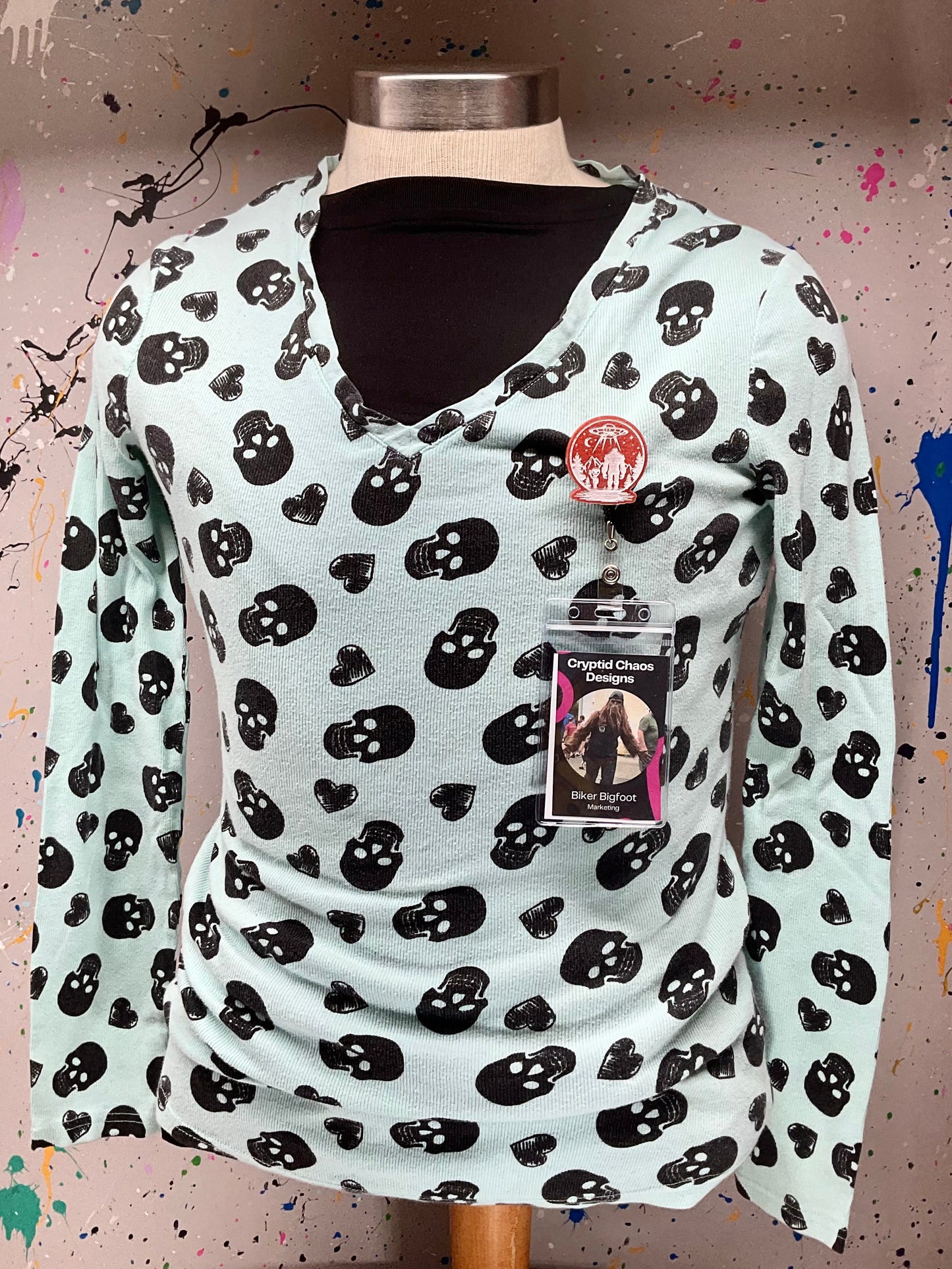 Orange Bigfoot & Alien Retractable Badge Reel