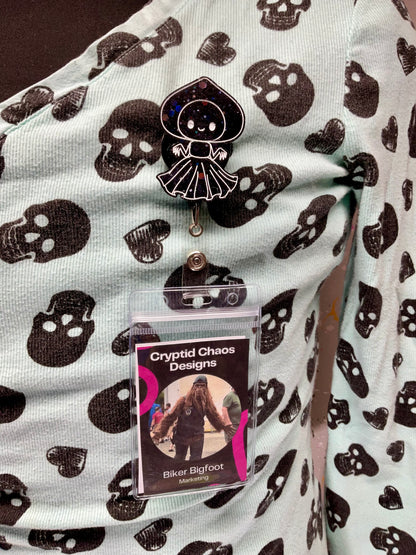 Holographic Black Flatwoods Monster Retractable Badge Reel