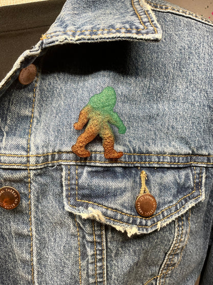 Brown & Green Bigfoot Pin