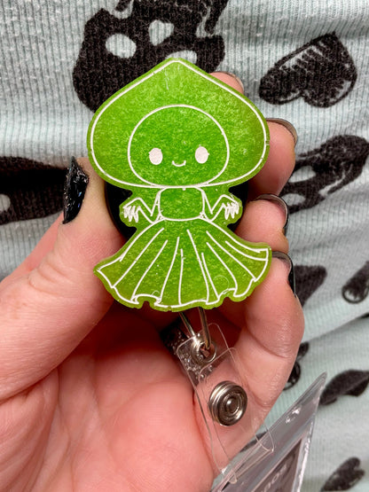 Neon Green Flatwoods Monster Retractable Badge Reel - Glow in the Dark