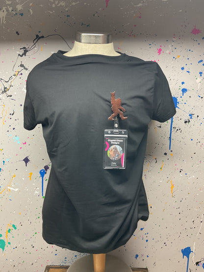 Brown Bigfoot Rock Hand Retractable Badge Reel