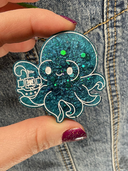 Blue Kraken Pin